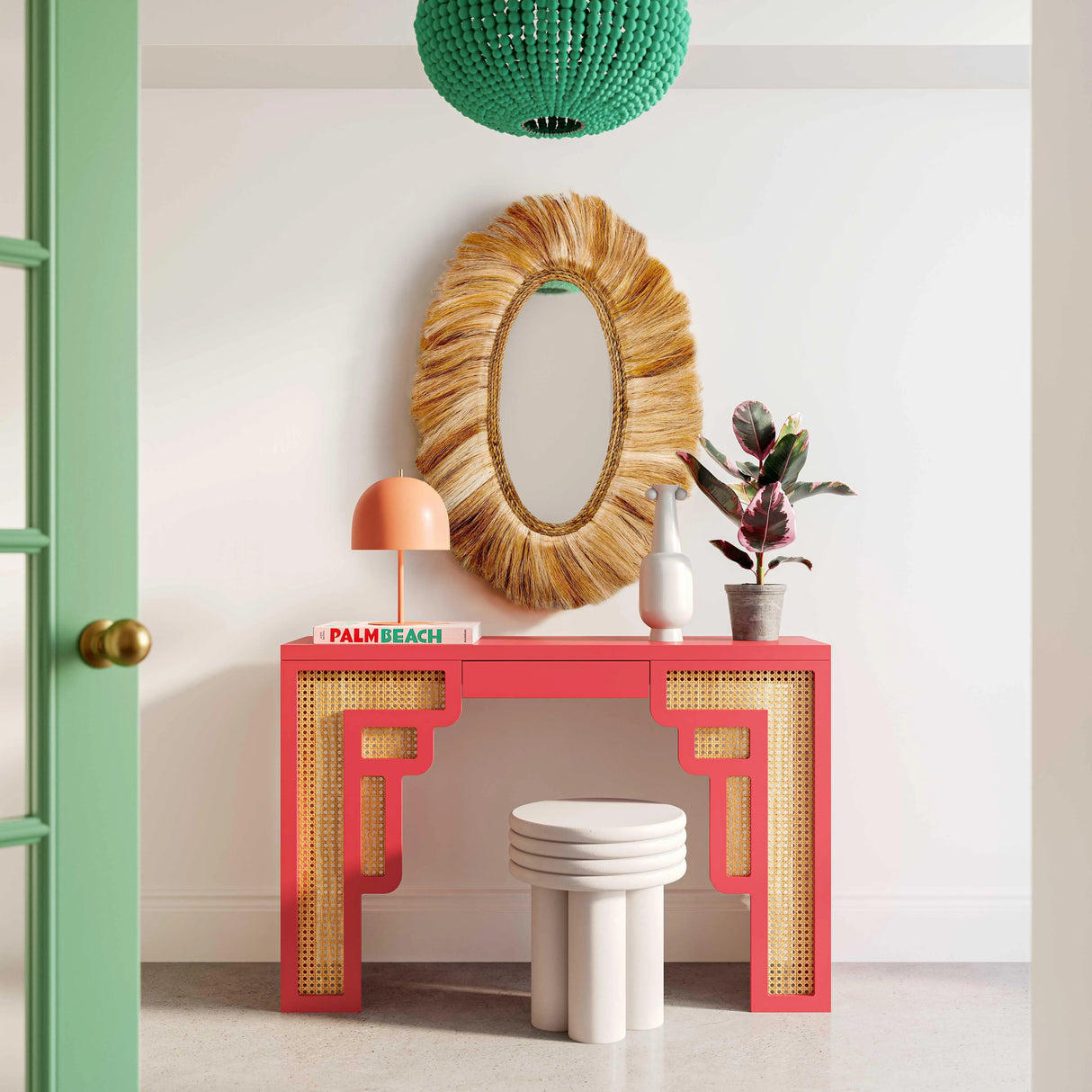 Suzie Rattan Console Table by TOV Furniture at Eve Furniture