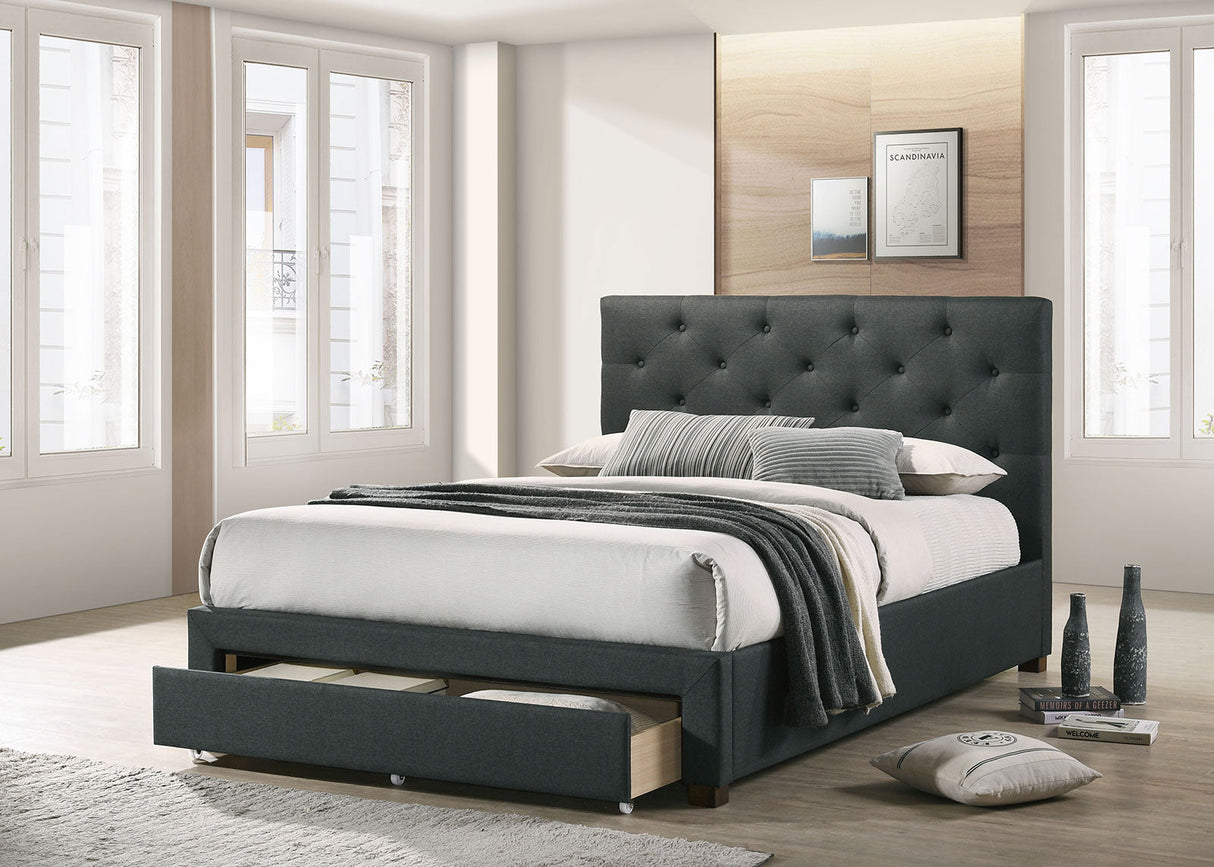 Sybella Dark Gray King Bed by Furniture of America at Eve Furniture