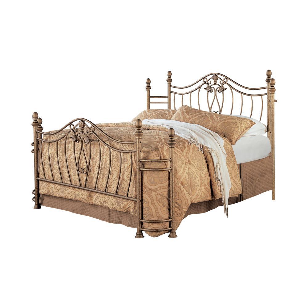 Sydney Antique Brushed Gold Queen Bed by Coaster at Eve Furniture