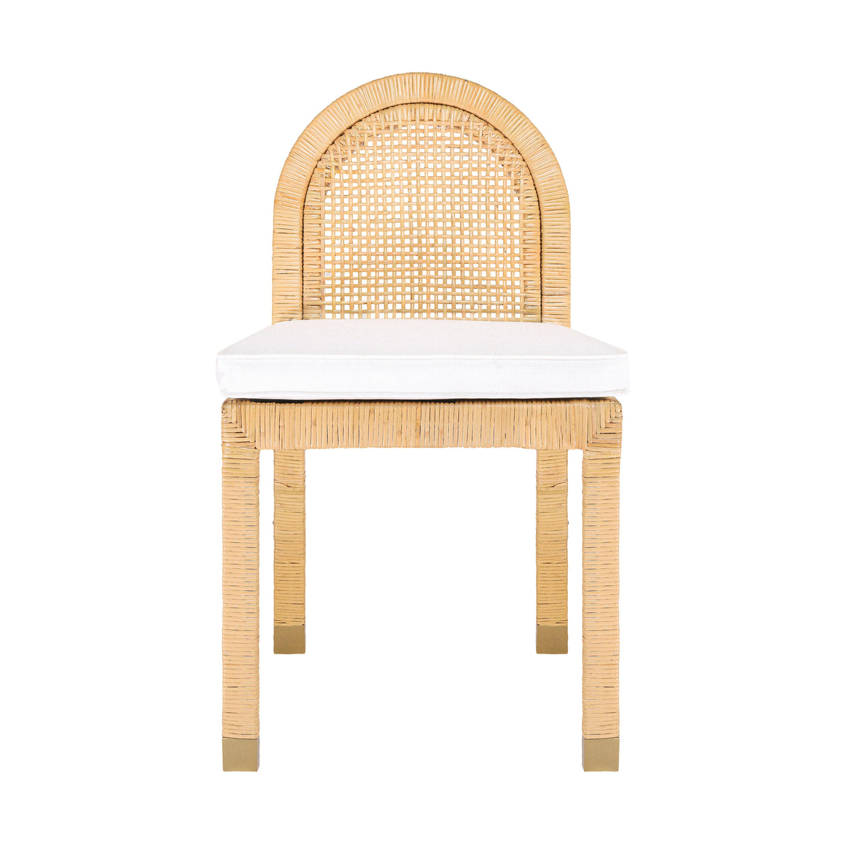 Amara Natural Rattan and Performance Fabric Arched Back Dining Chair by TOV Furniture at Eve Furniture