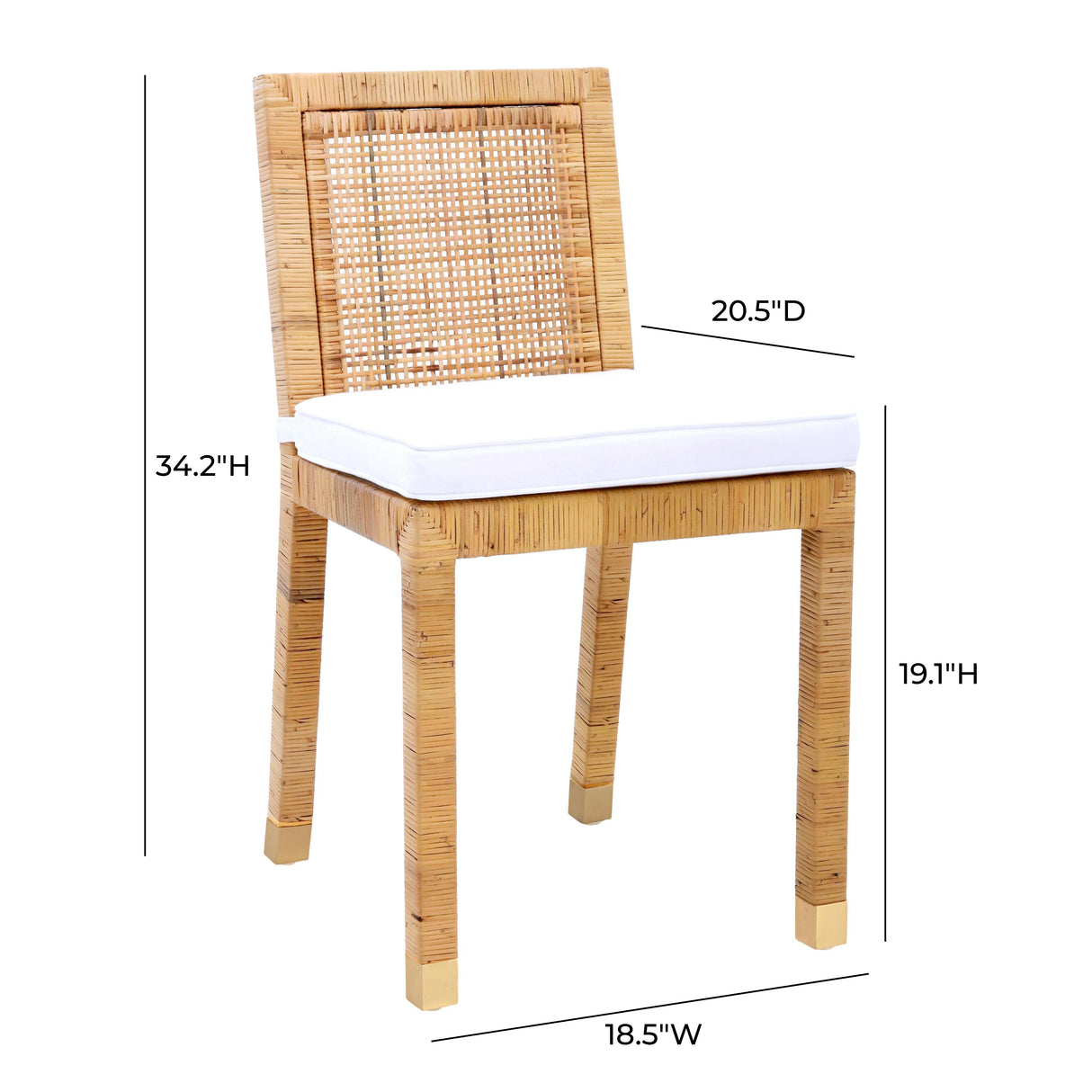 Amara Rattan Performance Fabric Dining Chair by TOV Furniture at Eve Furniture
