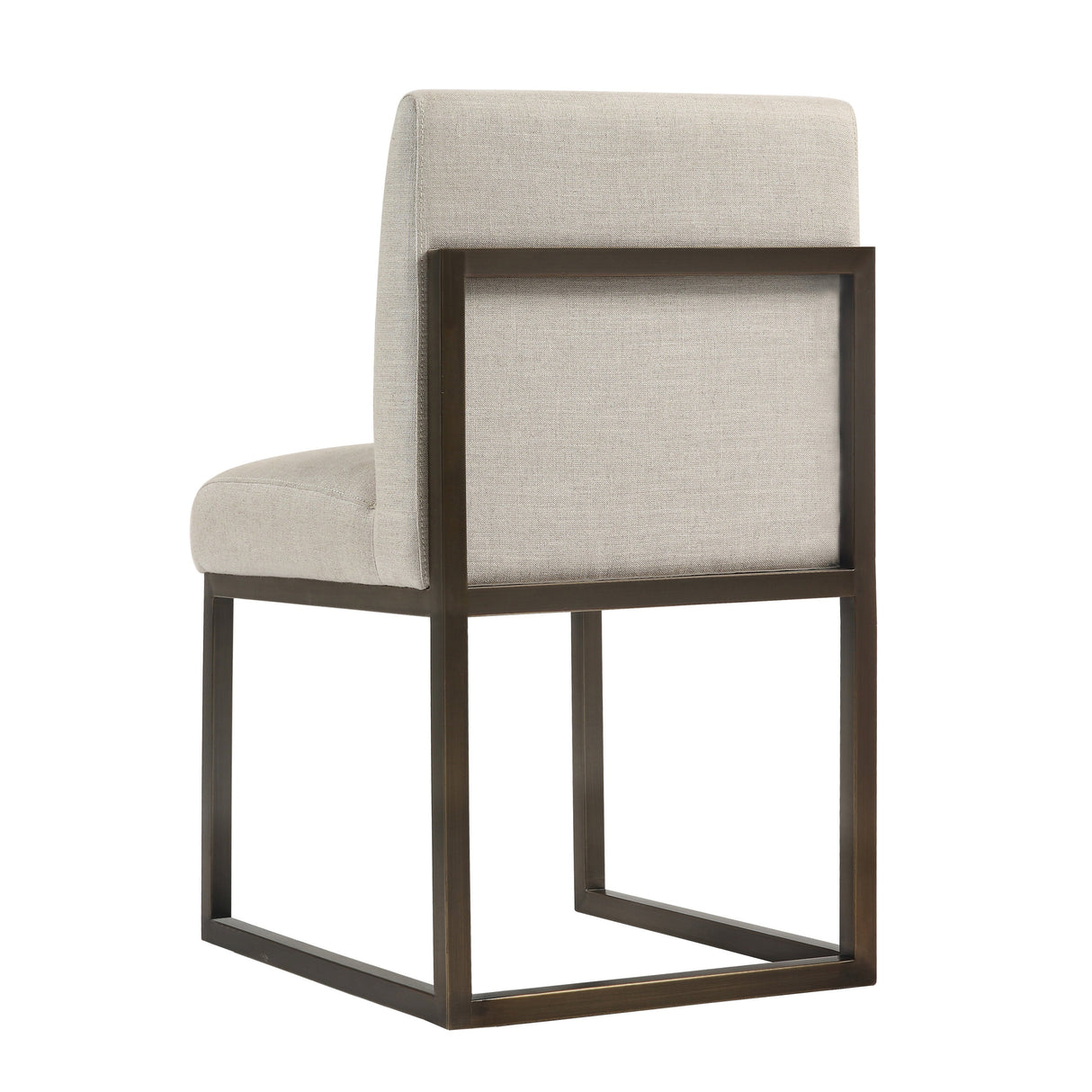 Haute Beige Linen Chair in Brass by TOV Furniture at Eve Furniture