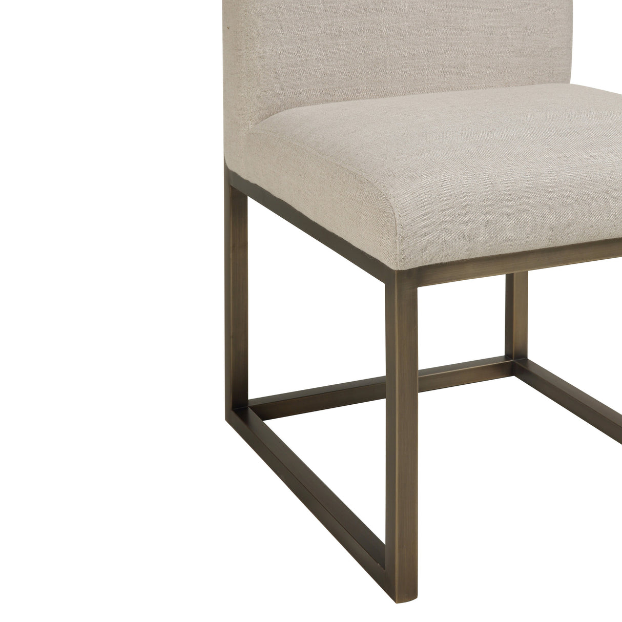 Haute Beige Linen Chair in Brass by TOV Furniture at Eve Furniture