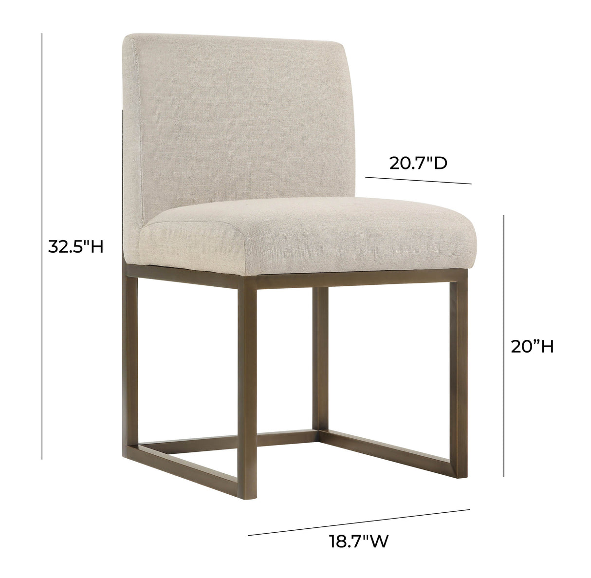 Haute Beige Linen Chair in Brass by TOV Furniture at Eve Furniture