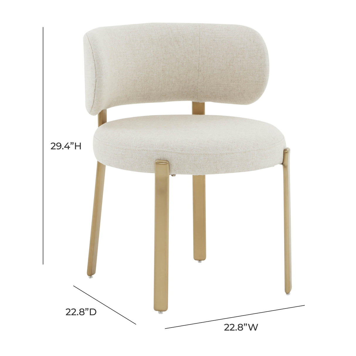Margaret Cream Performance Linen Dining Chair by TOV Furniture at Eve Furniture