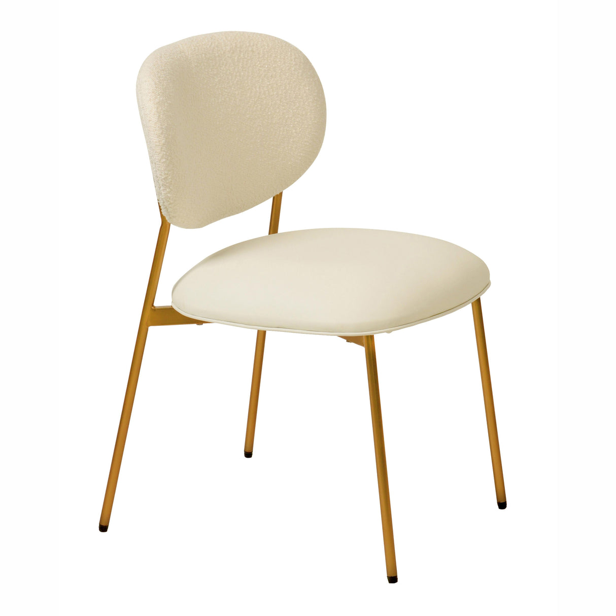 McKenzie Cream Boucle & Performance Vegan Leather Stackable Dining Chair - Set of 2 by TOV Furniture at Eve Furniture