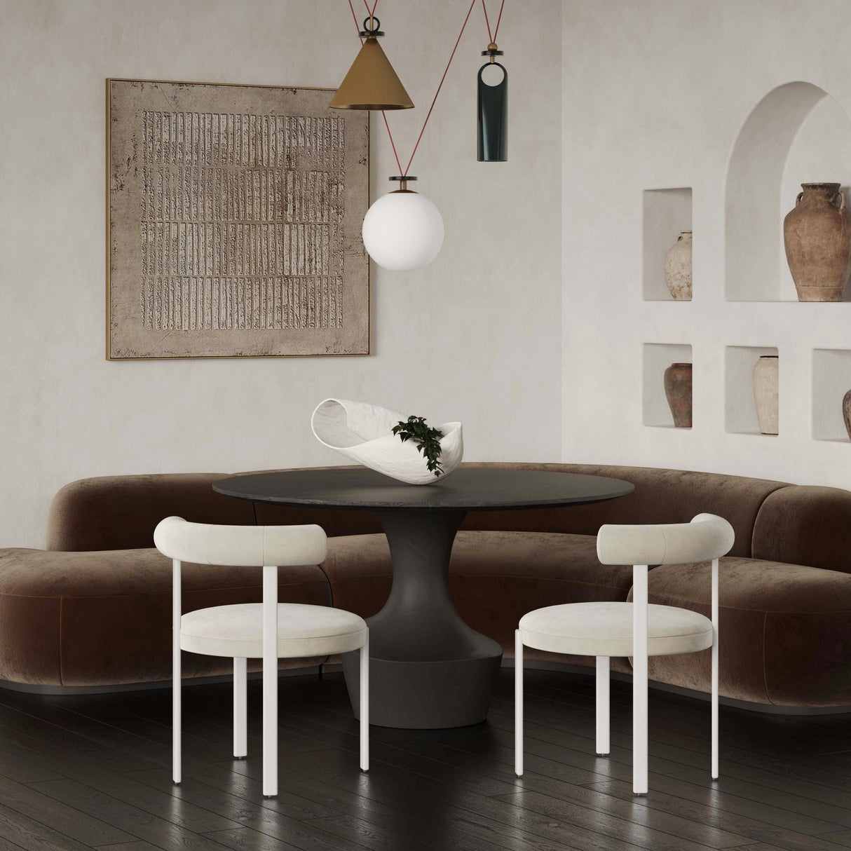 Margaret Performance Chenille Bolster Back Dining Chair by TOV Furniture at Eve Furniture