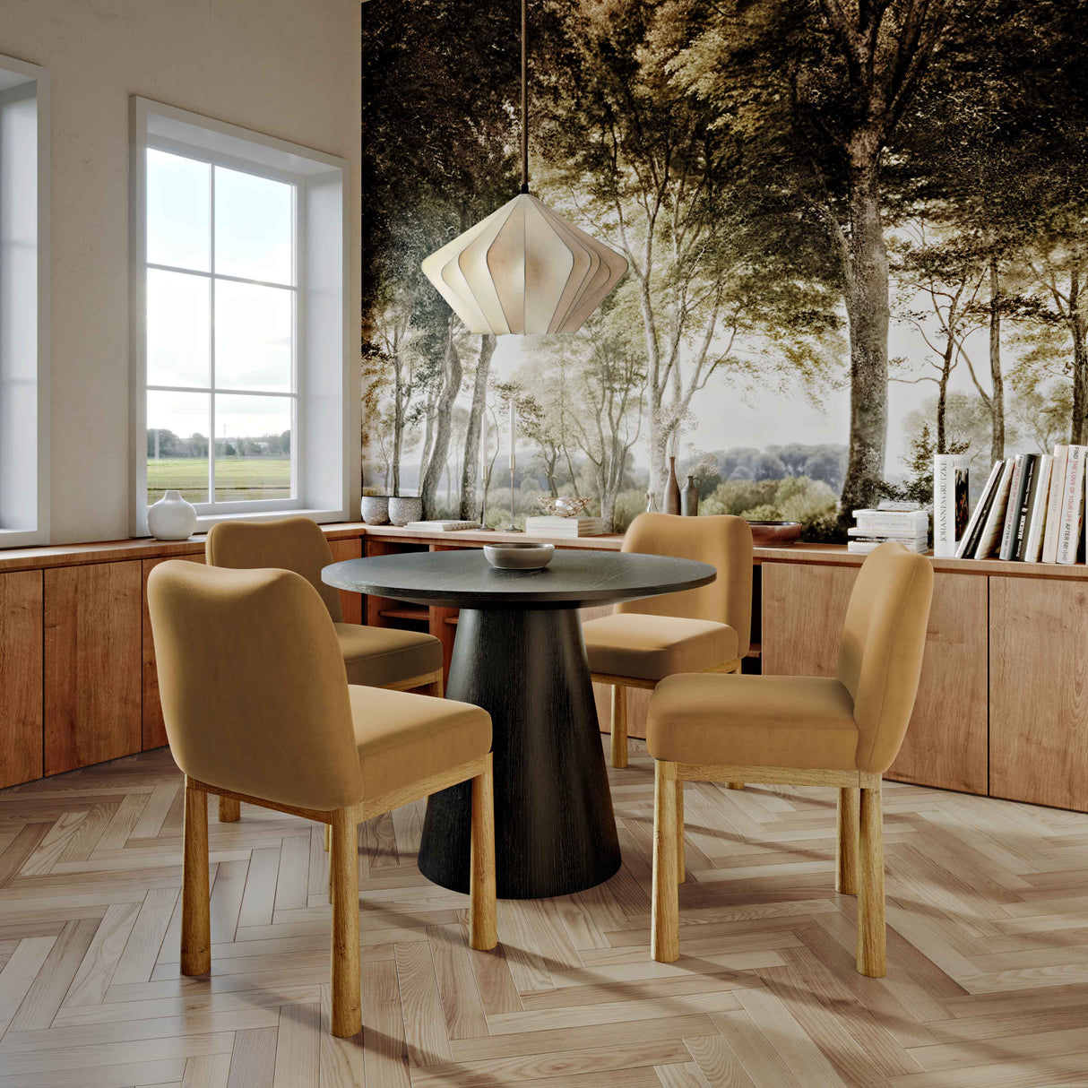 Tiara Performance Velvet and Oak Dining Chair by TOV Furniture at Eve Furniture