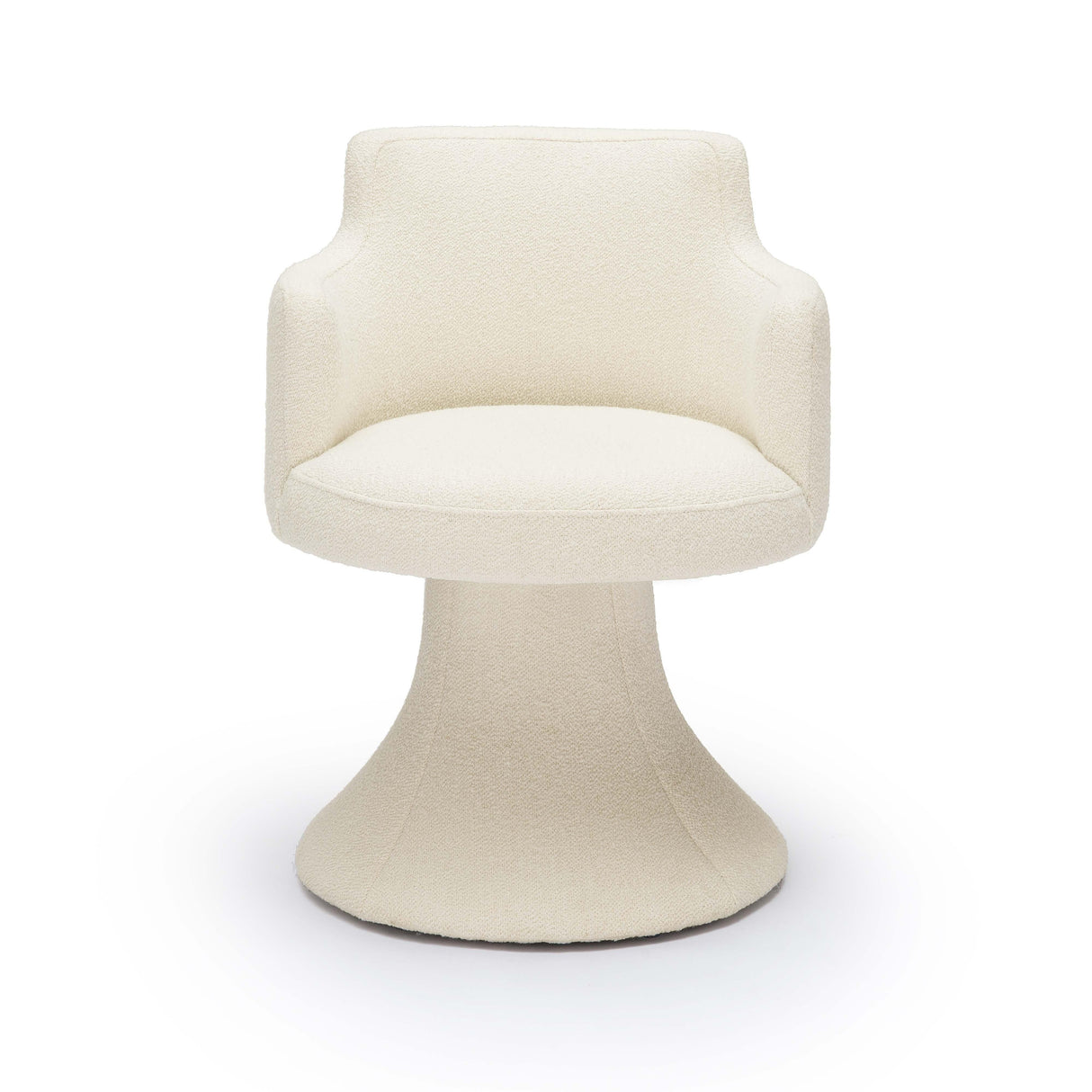 Jeffree Cream Performance Boucle Swivel Dining Chair by TOV Furniture at Eve Furniture