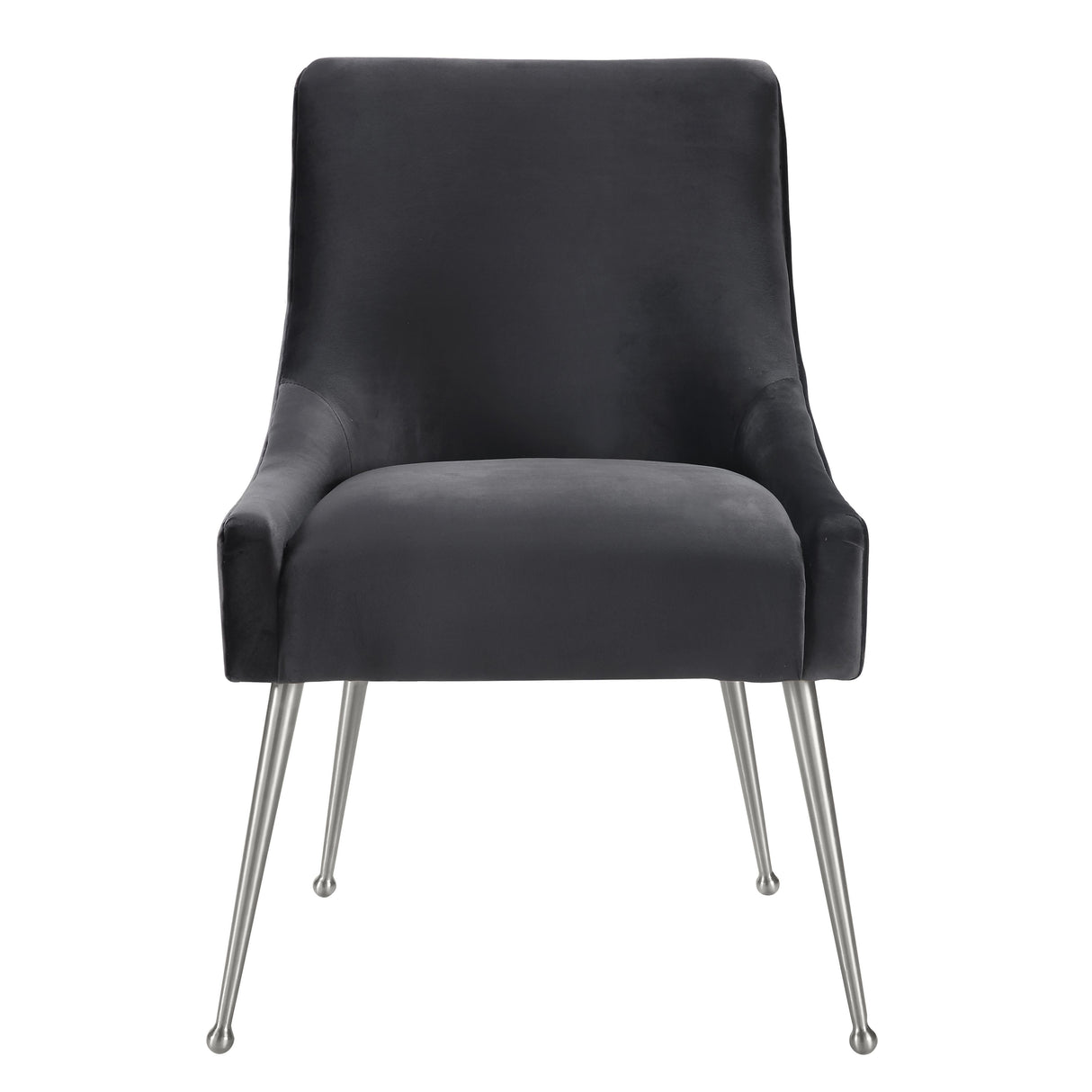 Beatrix Grey Velvet Side Chair - Silver Legs by TOV Furniture at Eve Furniture