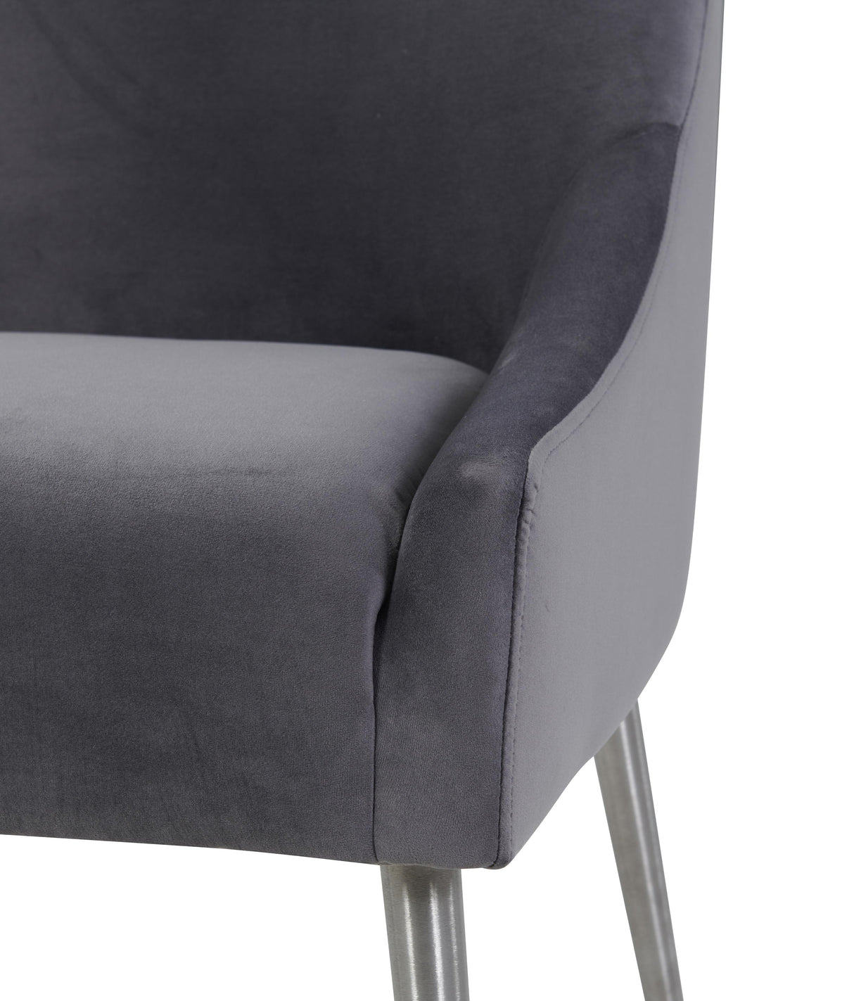 Beatrix Grey Velvet Side Chair - Silver Legs by TOV Furniture at Eve Furniture