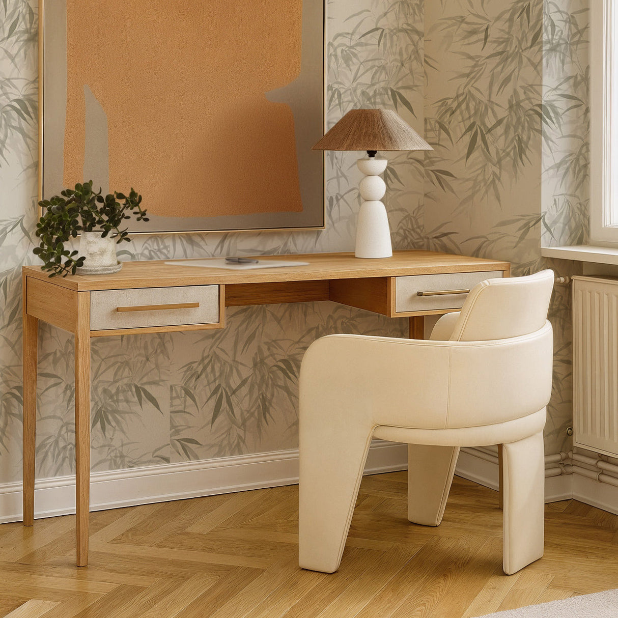 Hera 62'' Natural Washed Executive Desk by TOV Furniture at Eve Furniture