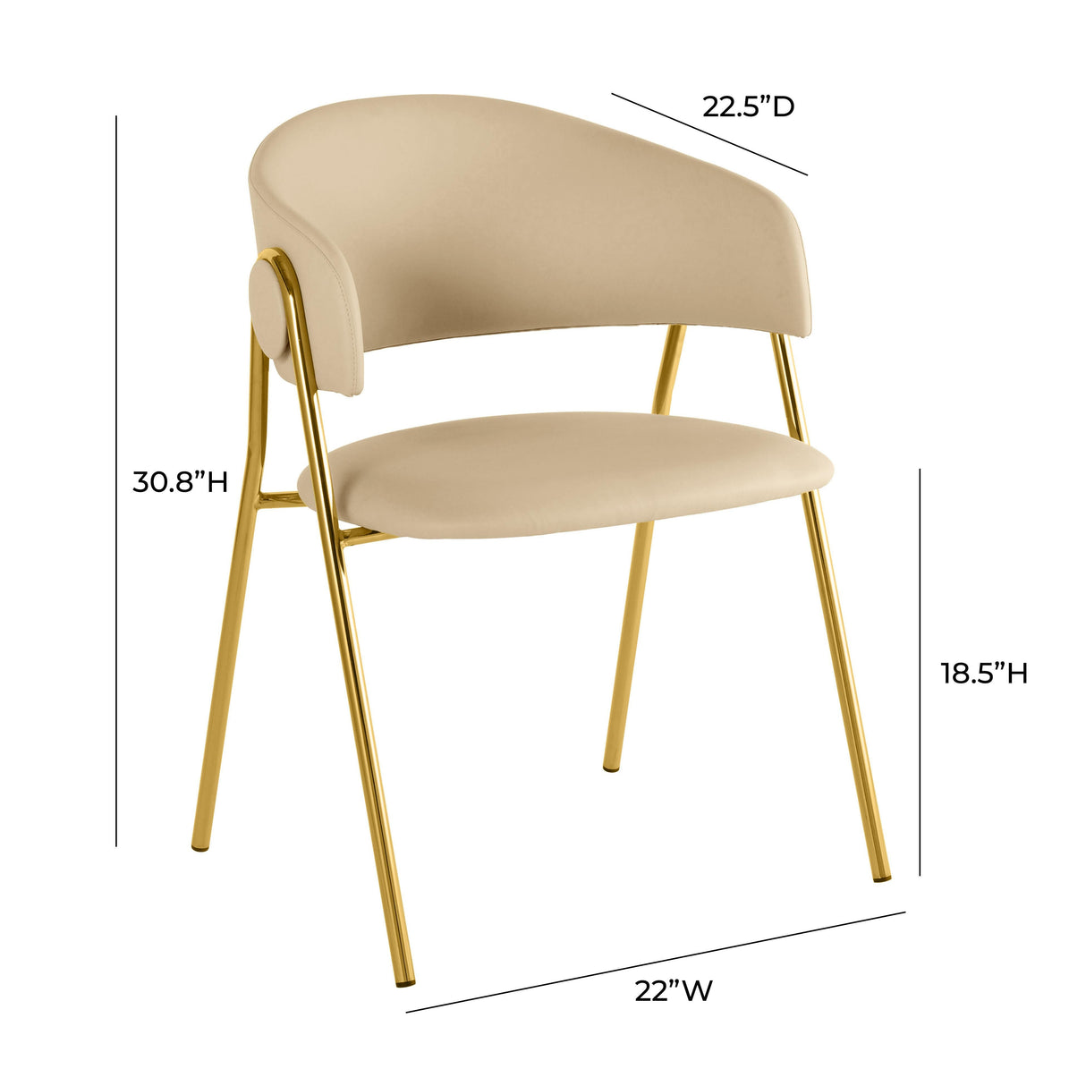 Lara Cream Performance Vegan Leather Dining Chair by Inspire Me! Home Decor - Set of 2 by TOV Furniture at Eve Furniture