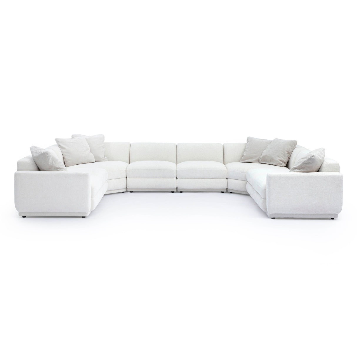Perry 8-Piece Cream Chenille Modular Large U-Sectional by TOV Furniture at Eve Furniture