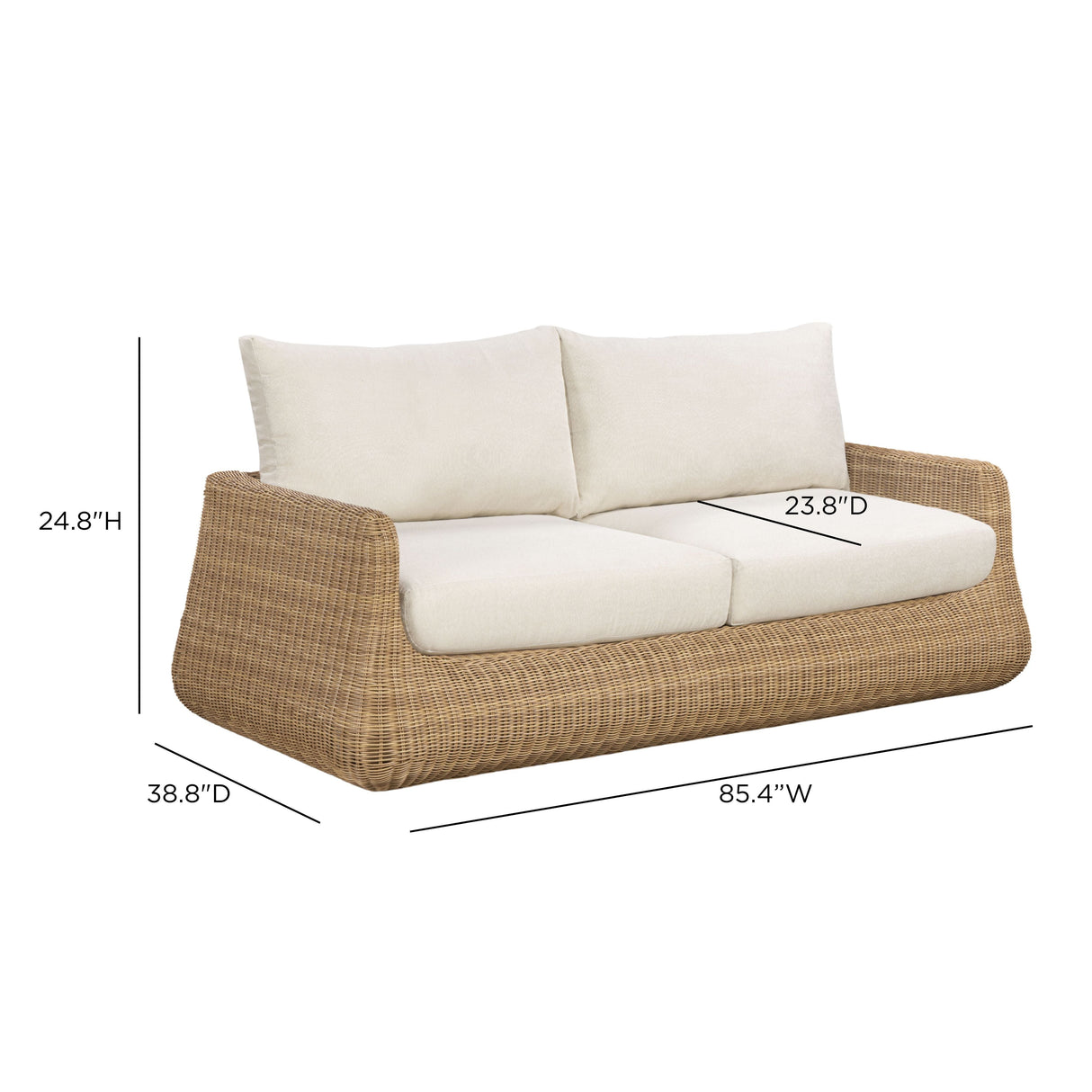 Dana 85" Cream Outdoor Sofa