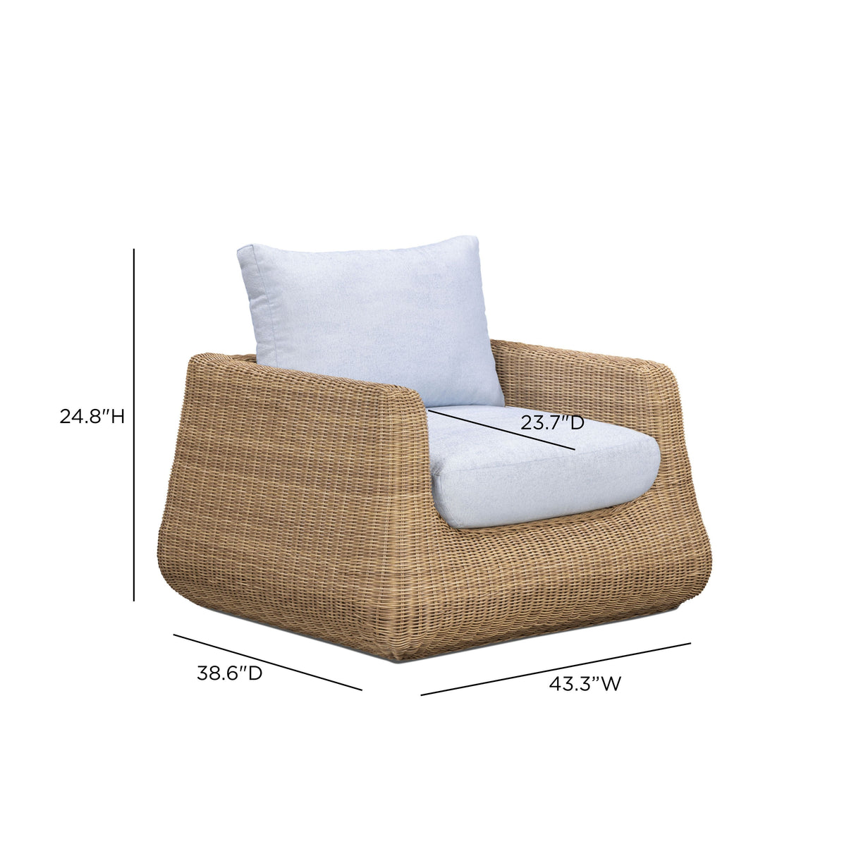 Dana Light Blue Outdoor Accent Chair