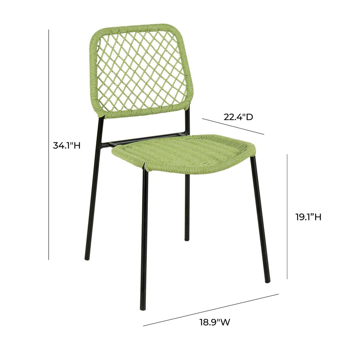 Lucy Dyed Cord Stackable Outdoor Dining Chair by TOV Furniture at Eve Furniture