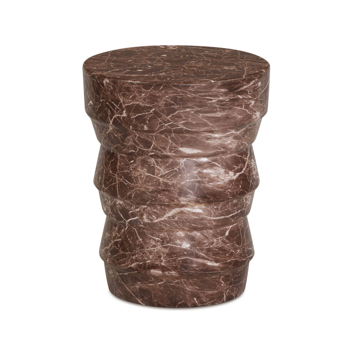 Ayon Faux Red Levanto Marble Indoor/Outdoor Concrete Side Table by TOV Furniture at Eve Furniture