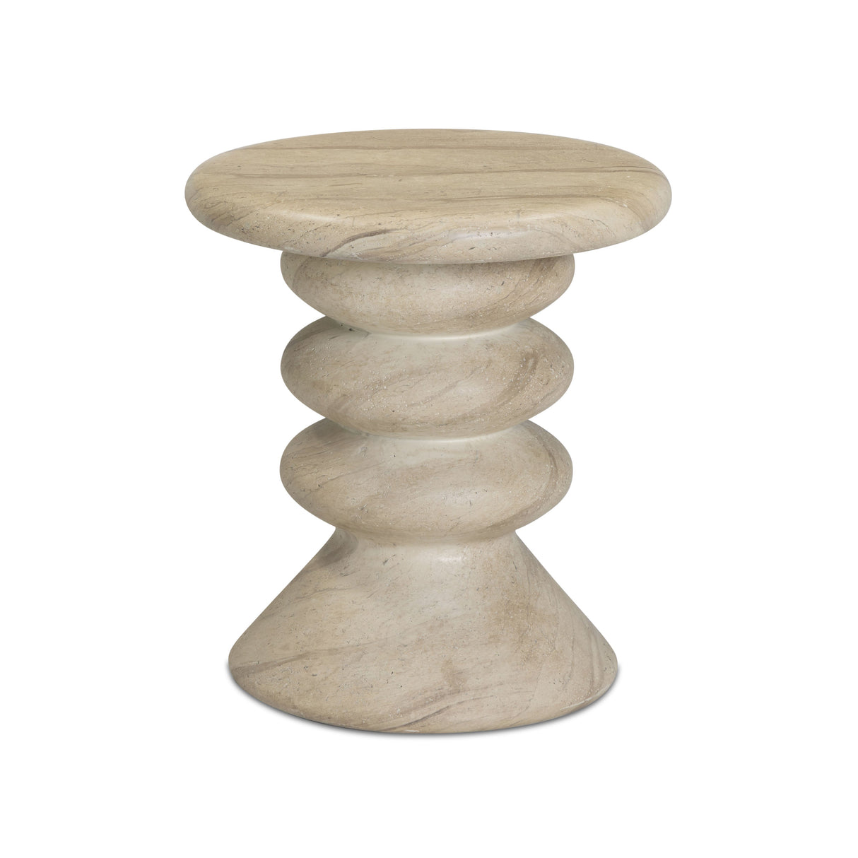 Hyre Faux Travertine Indoor/Outdoor Concrete Side Table by TOV Furniture at Eve Furniture