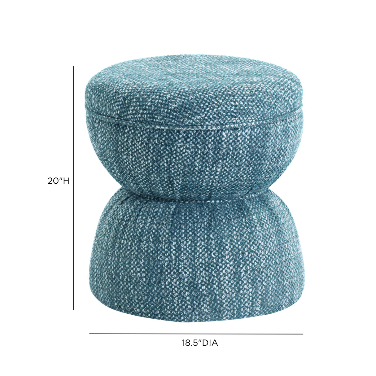 Tomlin Ruched Performance Fabric Game Ottoman by TOV Furniture at Eve Furniture