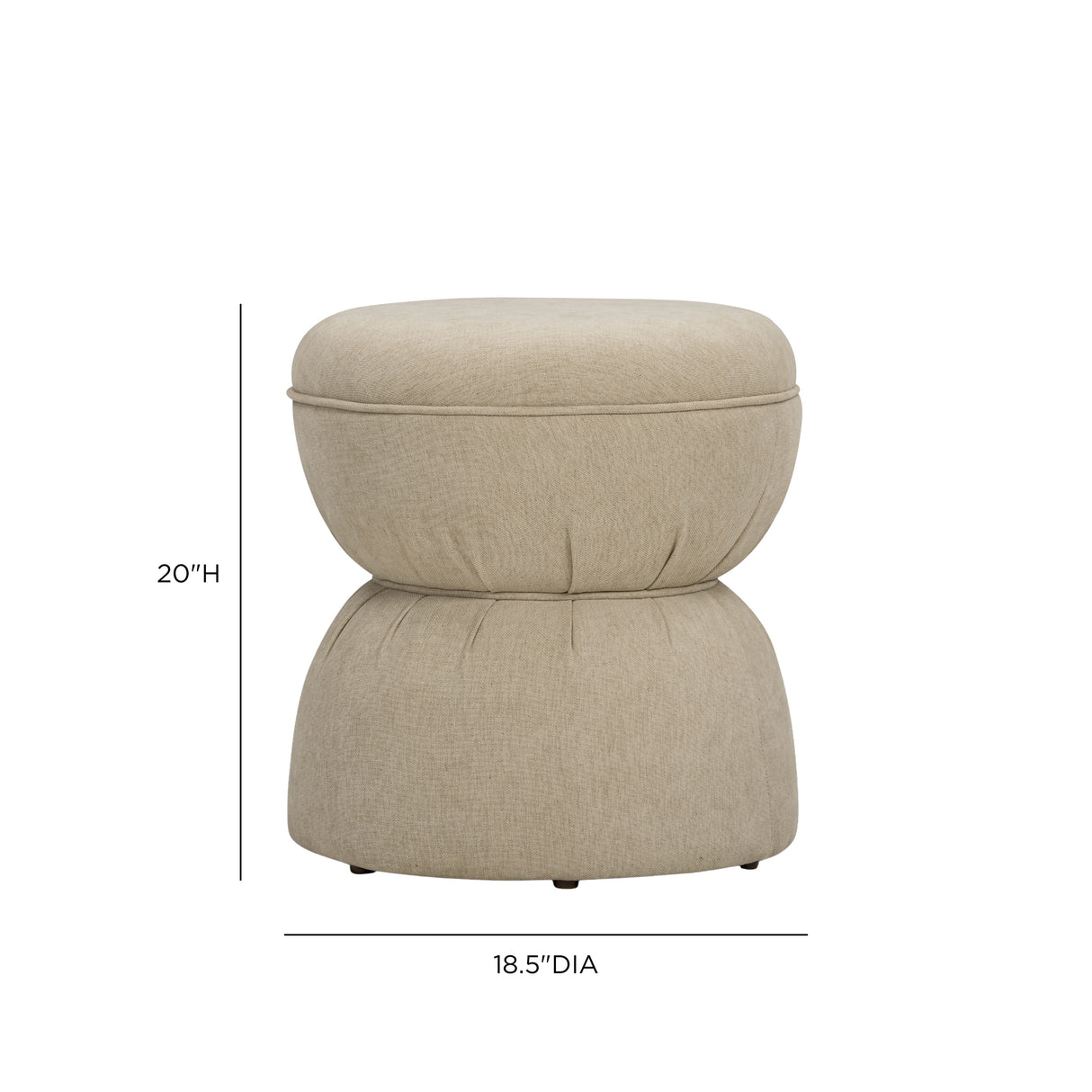 Tomlin Ruched Performance Fabric Game Ottoman by TOV Furniture at Eve Furniture