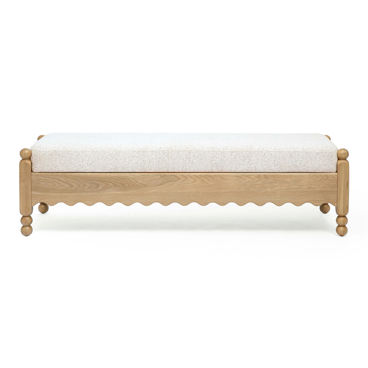 Thelma 56" Cream Performance Basketweave Bench by TOV Furniture at Eve Furniture