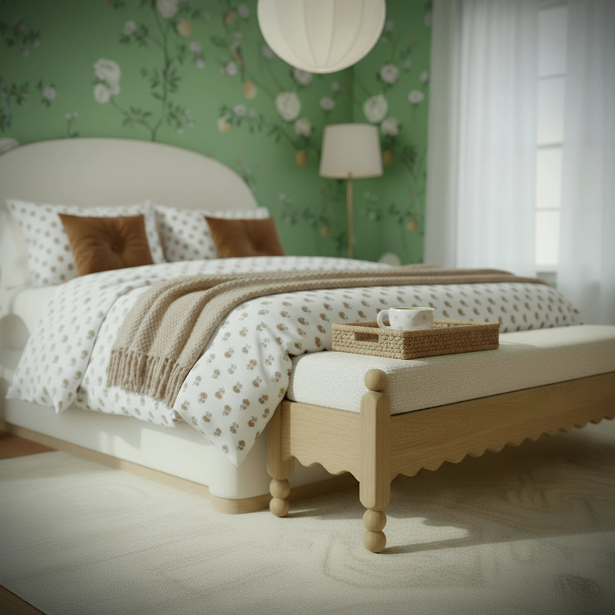 Thelma 56" Cream Performance Basketweave Bench by TOV Furniture at Eve Furniture