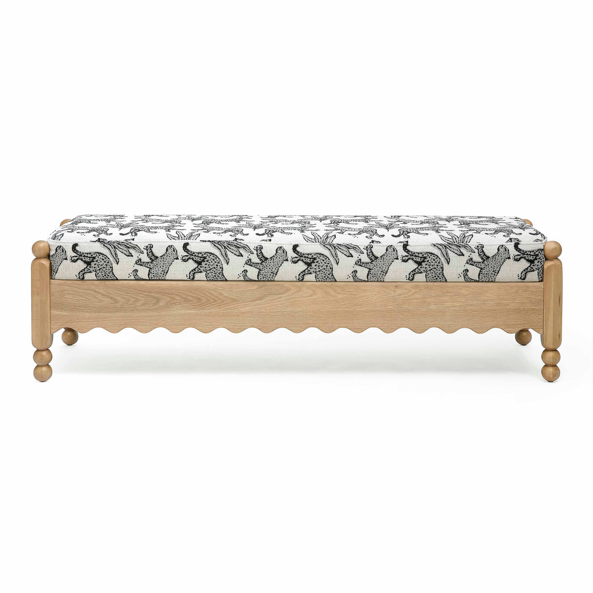 Thelma 56" Leopard Jacquard Bench by TOV Furniture at Eve Furniture