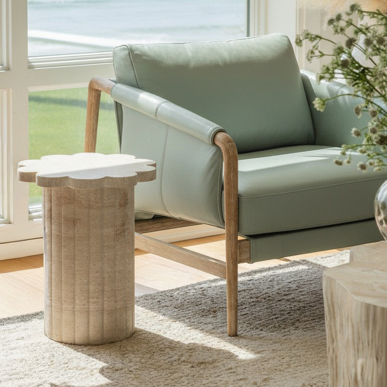 Blossom Faux Travertine Indoor/Outdoor Concrete Side Table by TOV Furniture at Eve Furniture