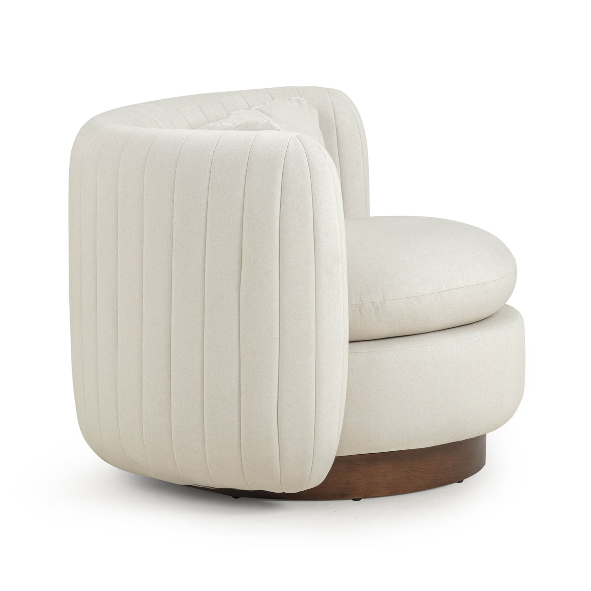 Nura Cream Vegan Mohair Swivel Accent Chair by TOV Furniture at Eve Furniture
