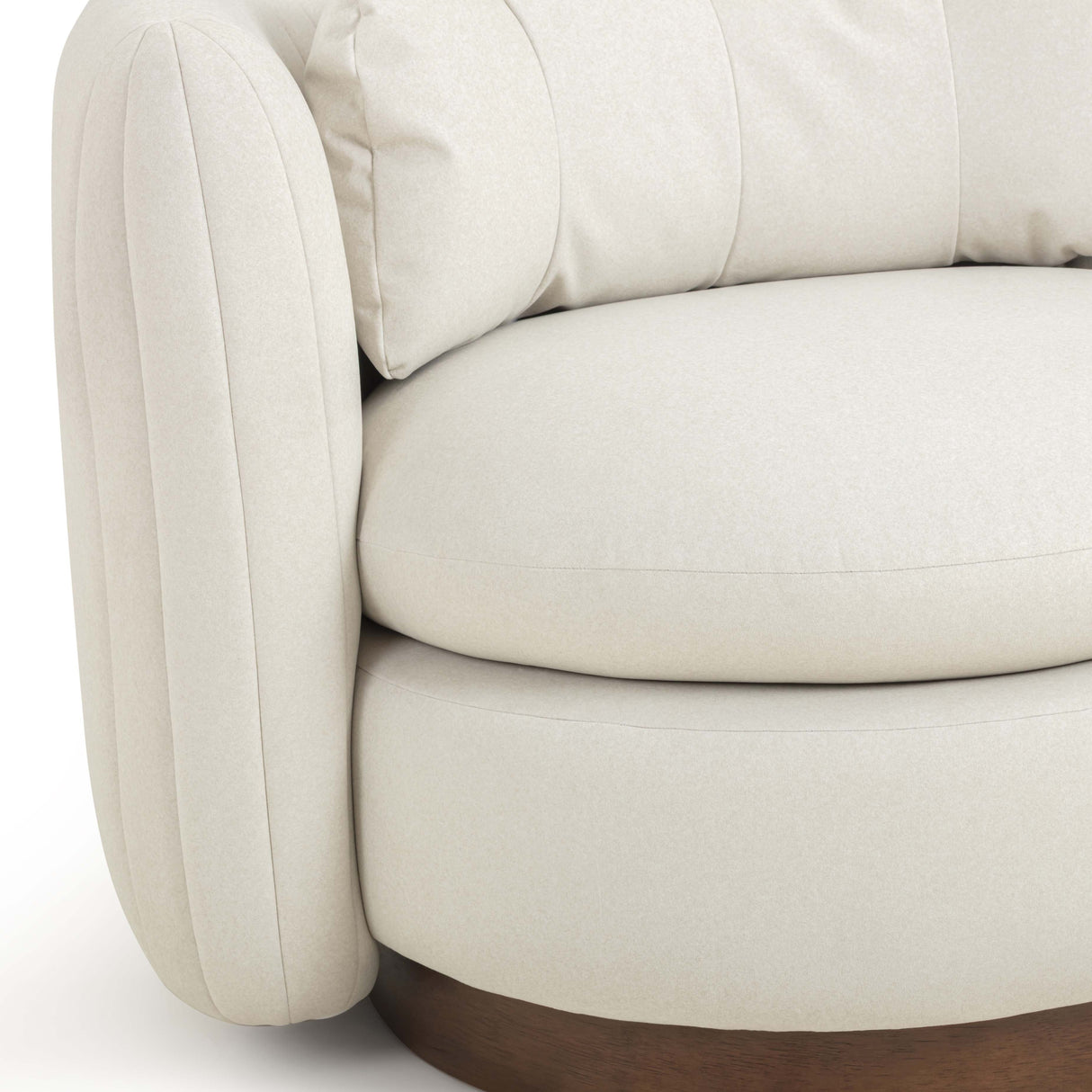 Nura Cream Vegan Mohair Swivel Accent Chair by TOV Furniture at Eve Furniture