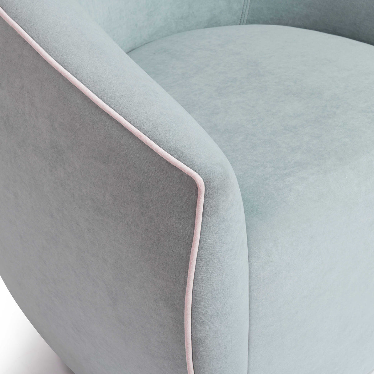 Jordan Contrast Piping Velvet Swivel Chair by TOV Furniture at Eve Furniture