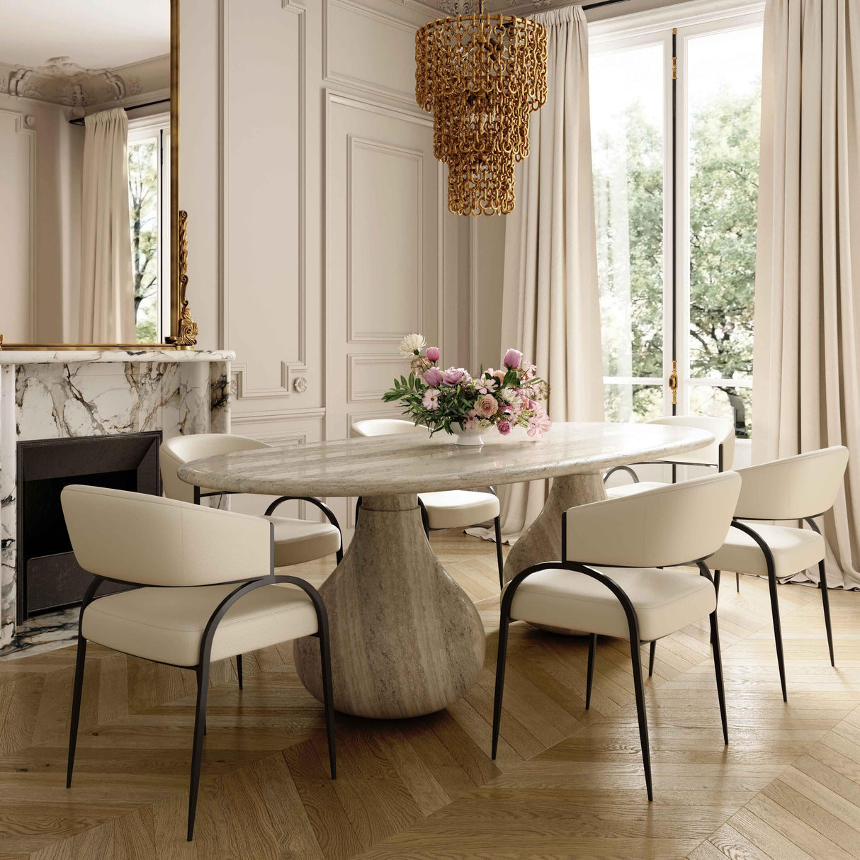 Tatum Performance Vegan Leather Dining Chair by TOV Furniture at Eve Furniture