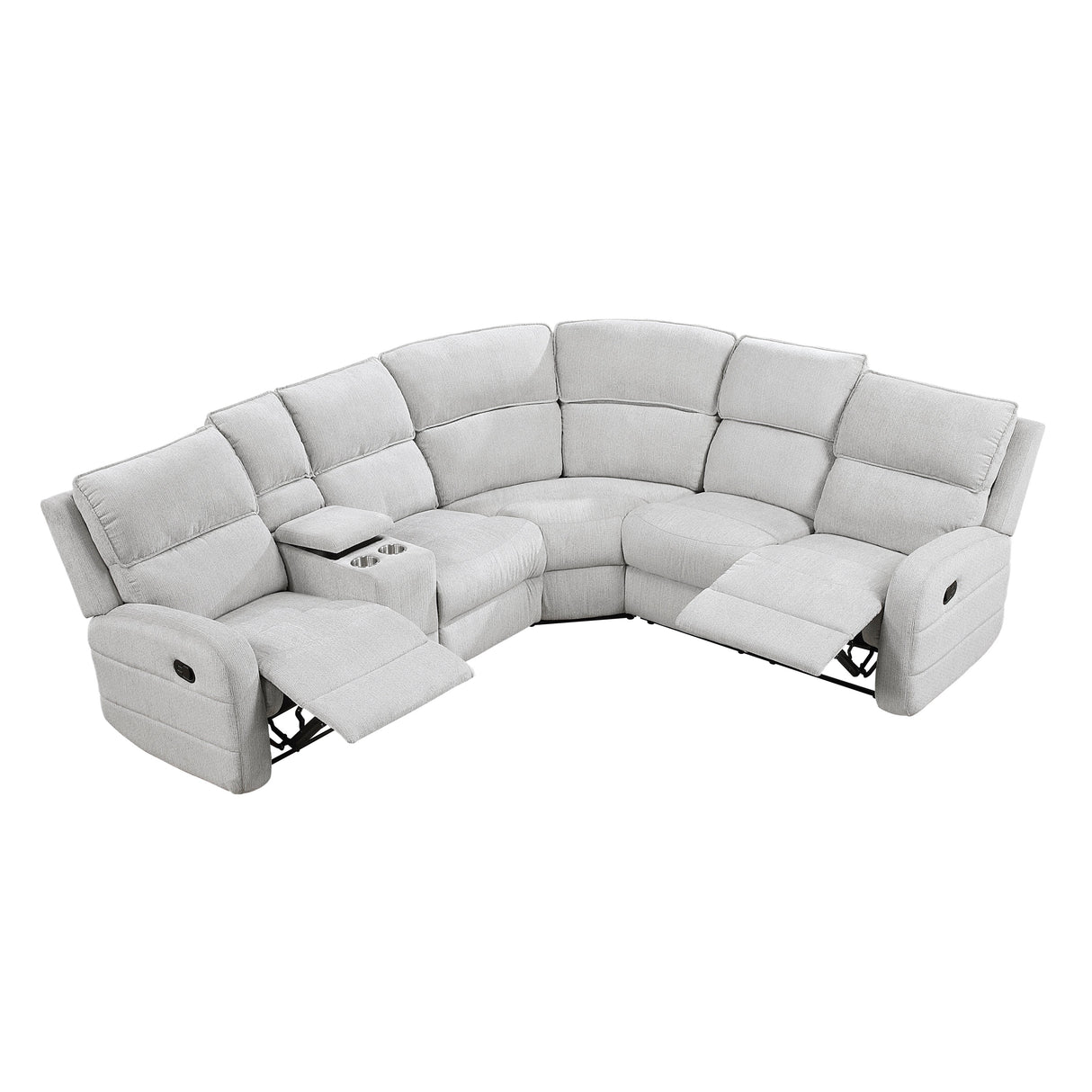 Thorne Gray 3-Piece Reclining Sectional with Left Console by Homelegance at Eve Furniture