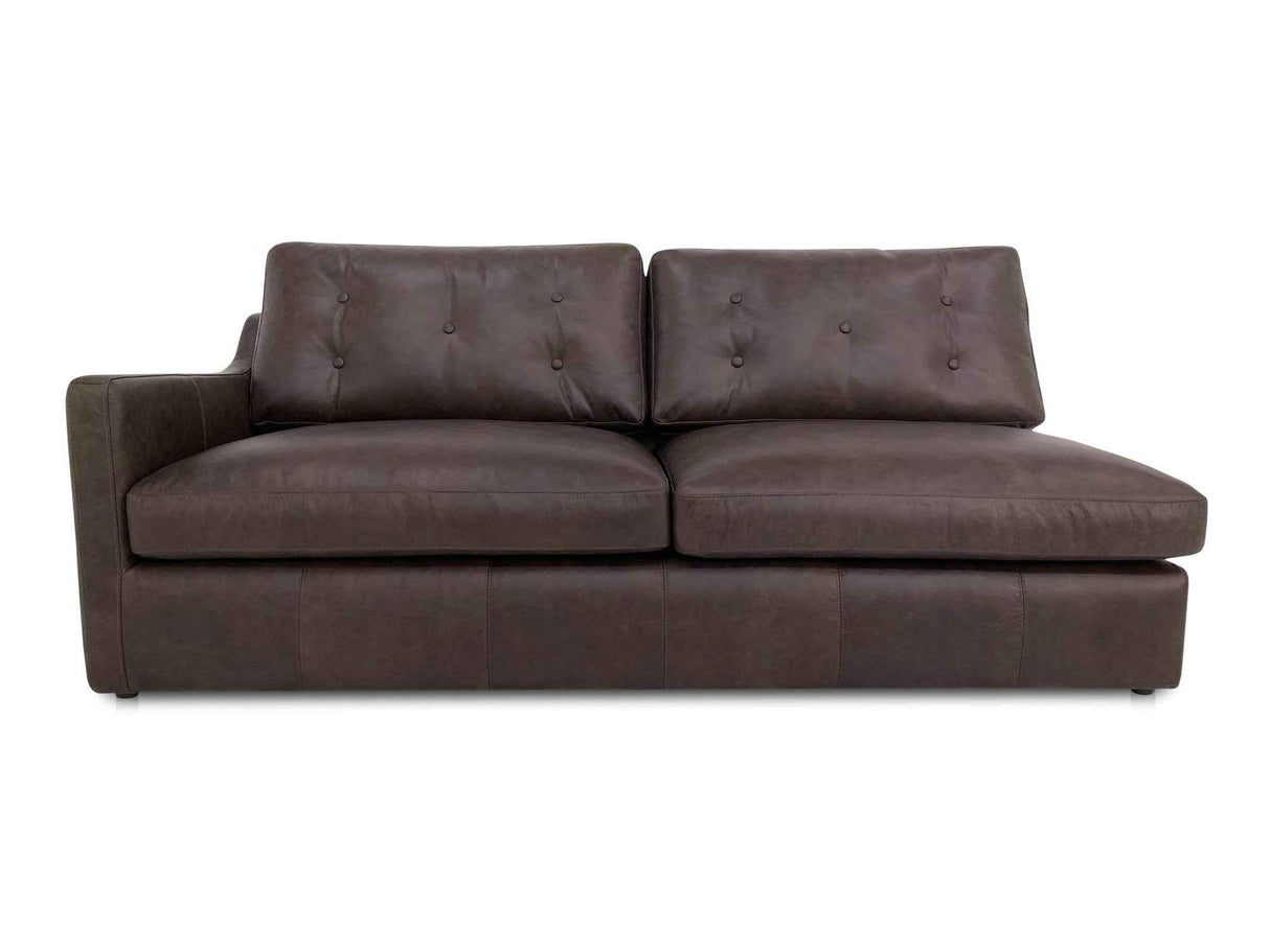 Thurlow Espresso Brown Leather Left Arm Facing Sofa by Moe's Home at Eve Furniture