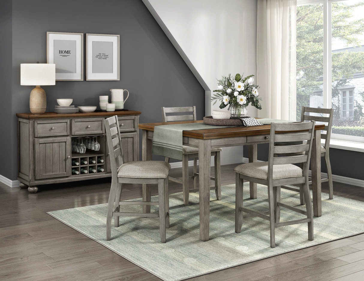 Tigard Cherry/Gray Counter Height Set by Homelegance at Eve Furniture