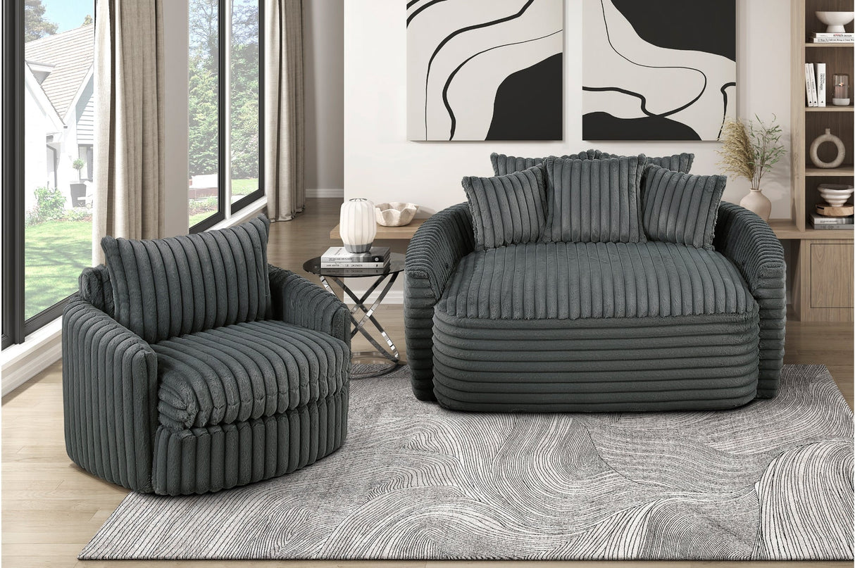 Tomball Dark Gray Oversized Chaise Lounge by Homelegance at Eve Furniture