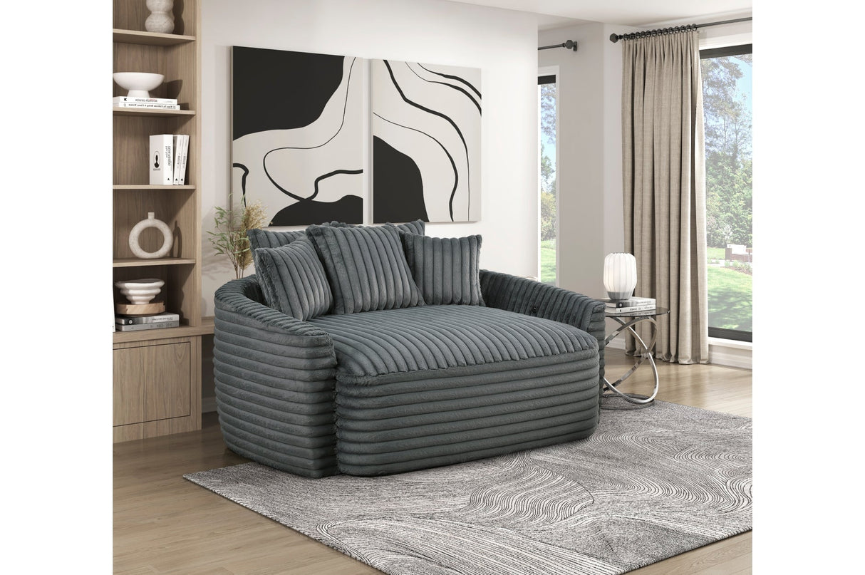 Tomball Dark Gray Oversized Chaise Lounge by Homelegance at Eve Furniture
