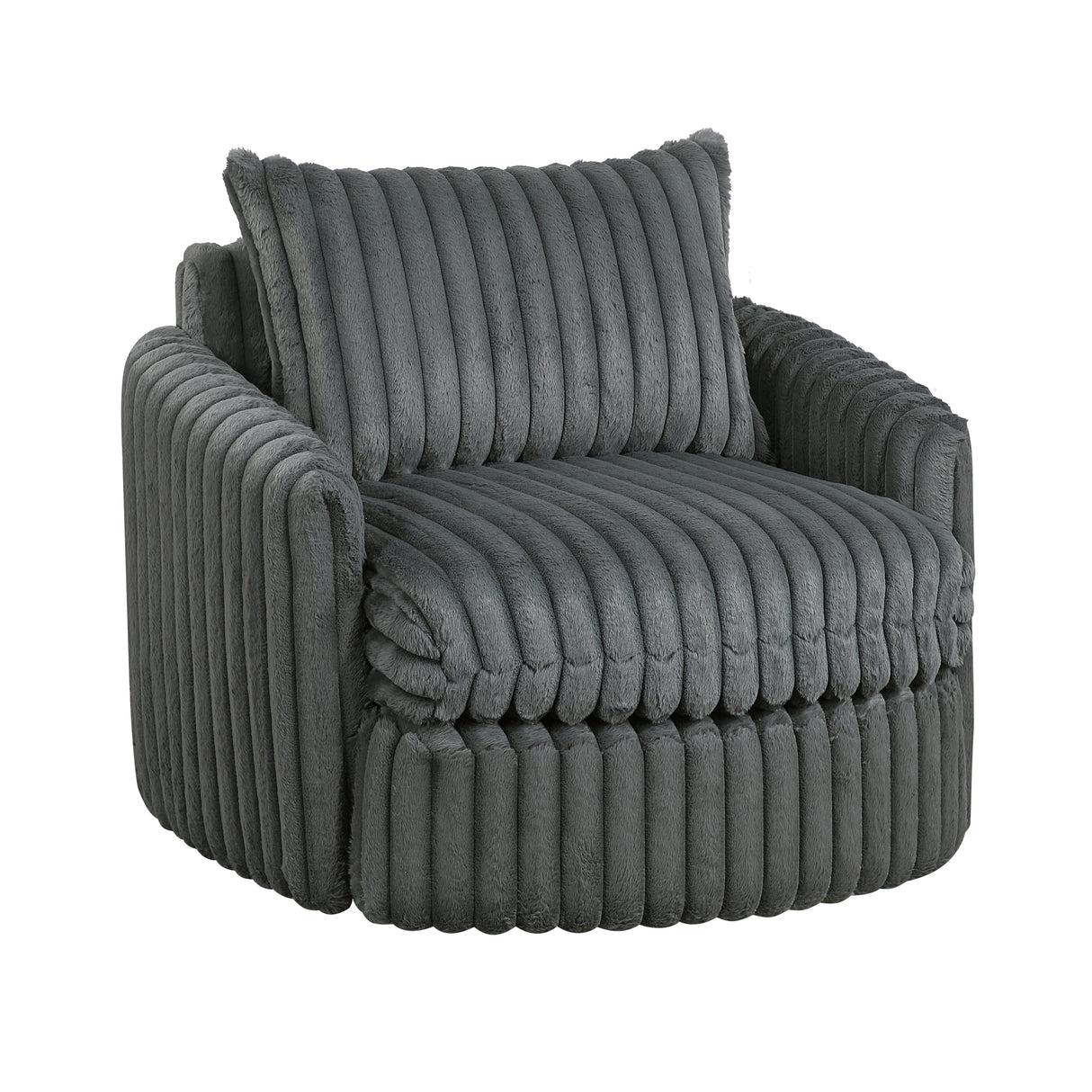 Tomball Dark Gray Swivel Chair by Homelegance at Eve Furniture