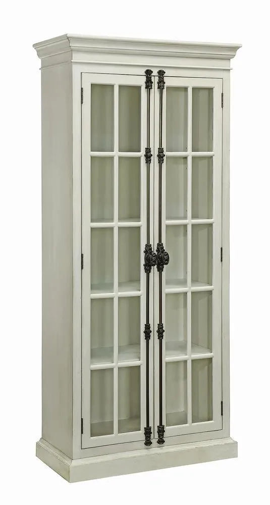 Toni Antique White 2-Door Tall Cabinet by Coaster at Eve Furniture