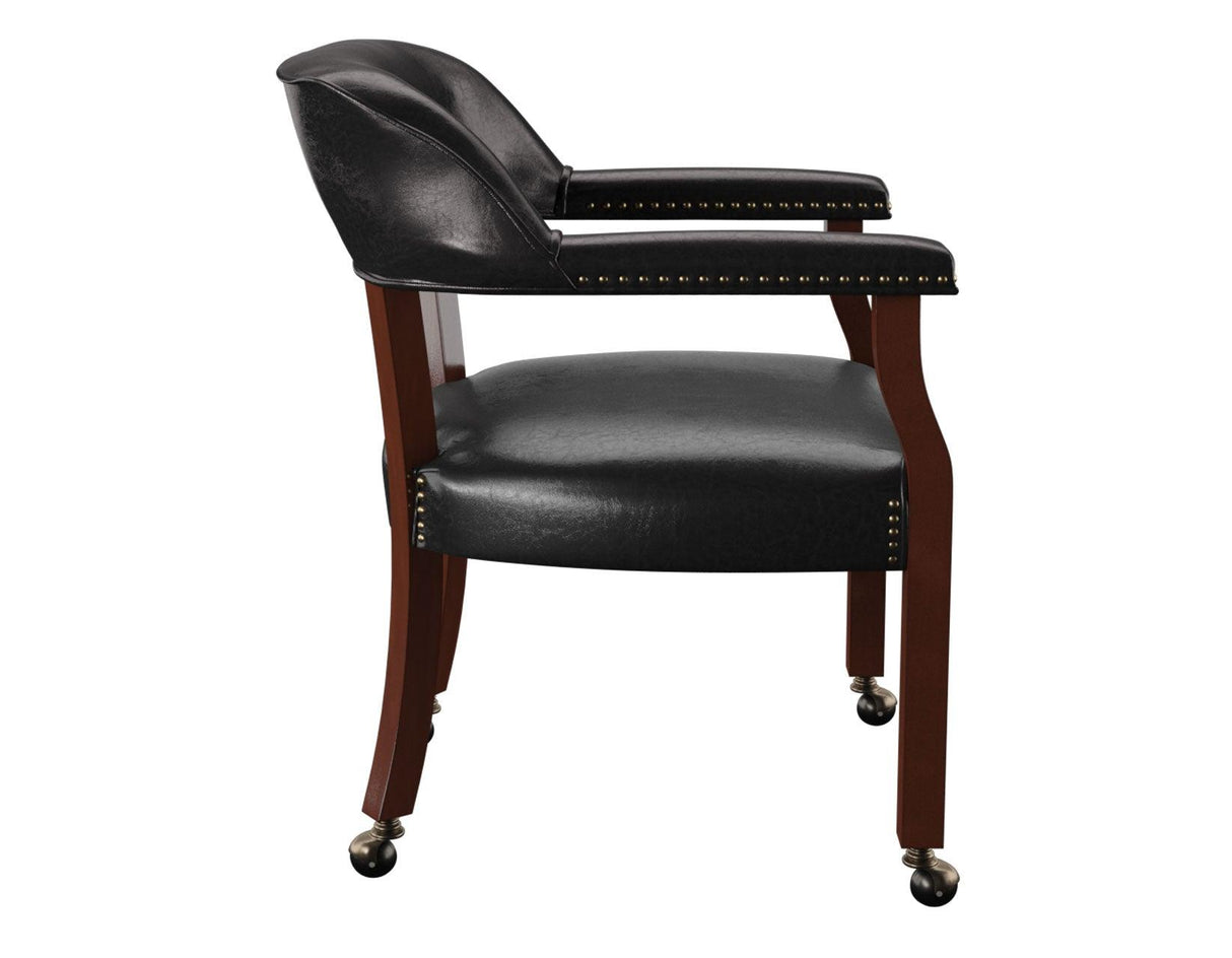 Tournament Arm Chair w/Casters, Black by Steve Silver at Eve Furniture