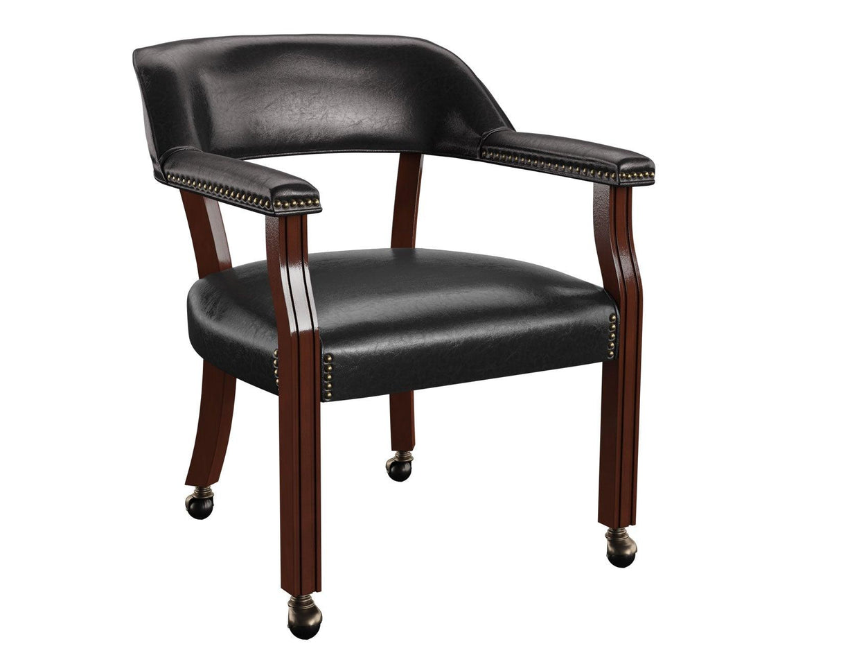 Tournament Arm Chair w/Casters, Black by Steve Silver at Eve Furniture