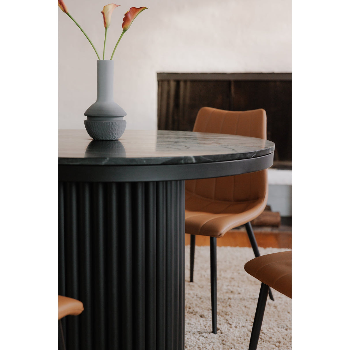 Tower Black Marble Dining Table by Moe's Home at Eve Furniture