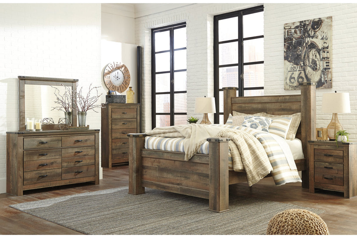 Trinell Brown Queen Poster Bed by Ashley at Eve Furniture