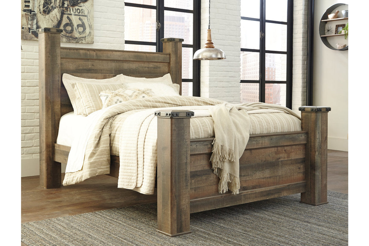 Trinell Brown Queen Poster Bed by Ashley at Eve Furniture