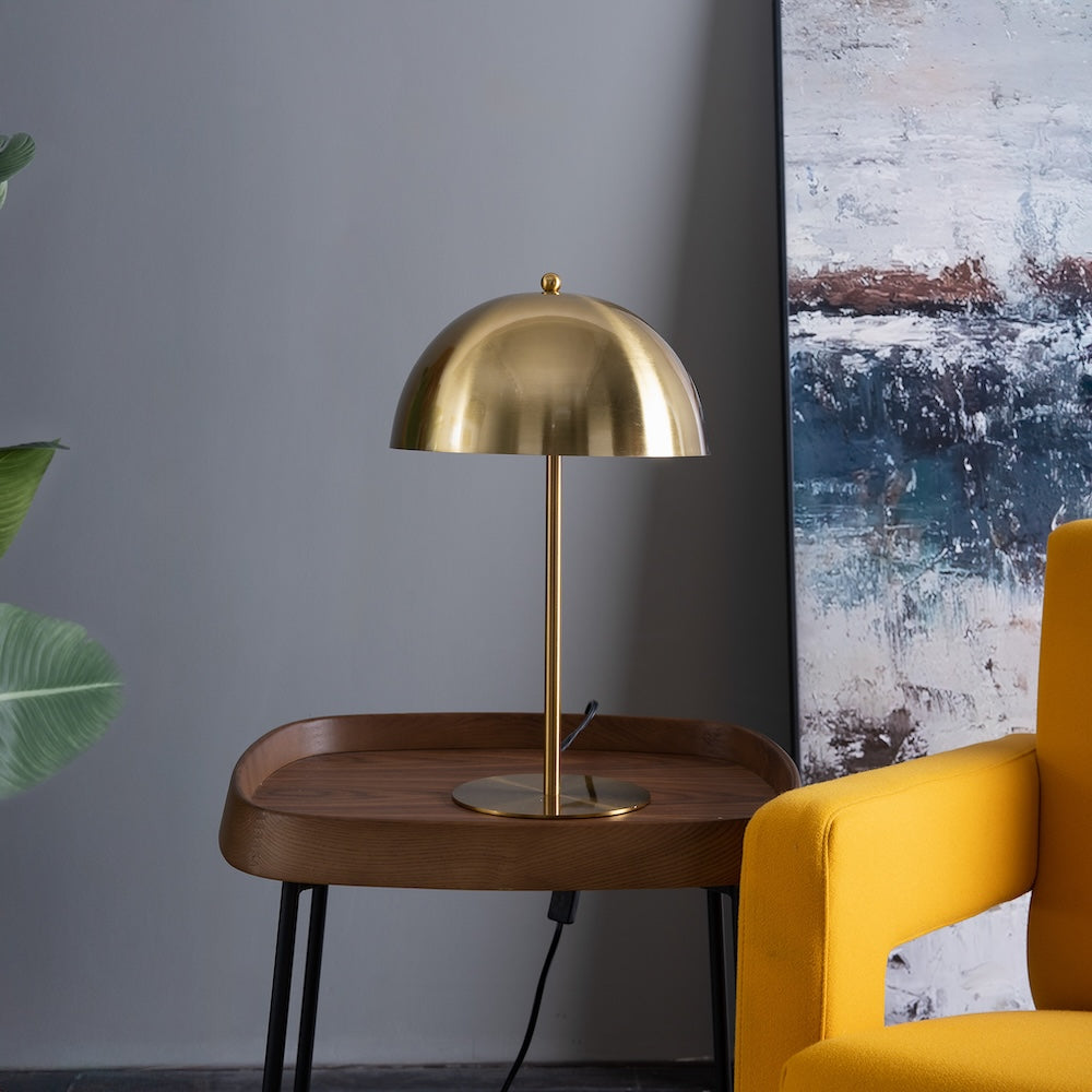 Tundra Table Lamp - Gold outer - White inner by Ashcroft Imports at Eve Furniture