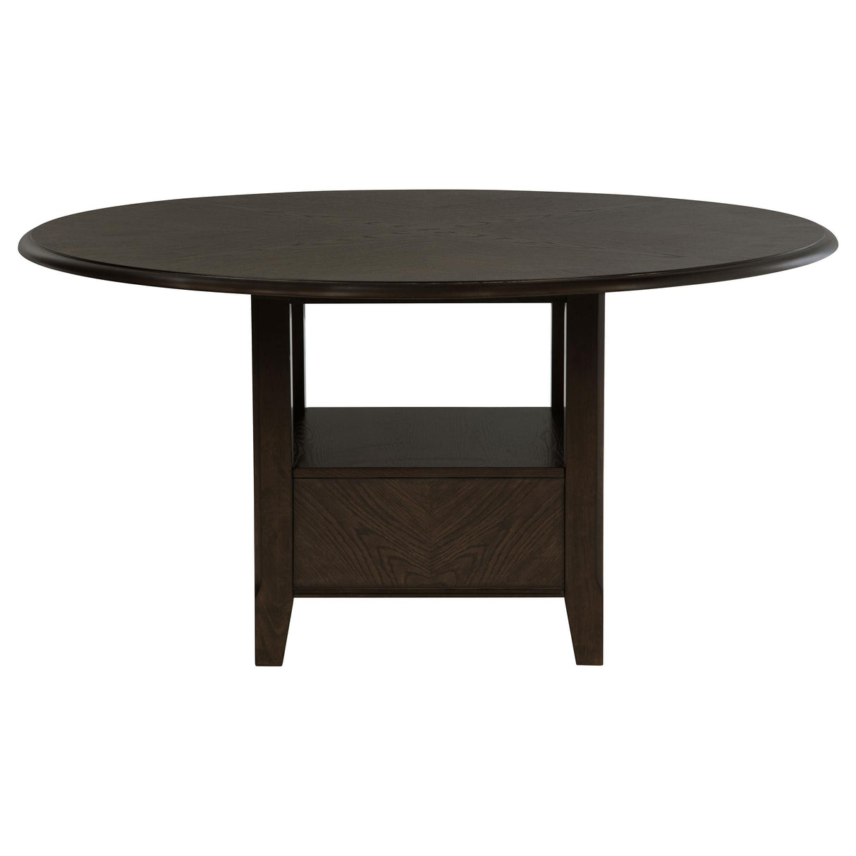 Twyla Dark Cocoa Round Dining Table with Drawer by Coaster at Eve Furniture