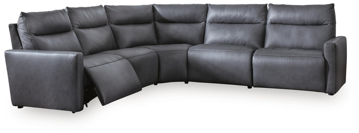 ModZ Blue 5-Piece Power Reclining Sectional