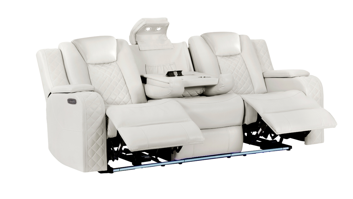 Eclipse White 3-Piece Power Reclining Living Room Set