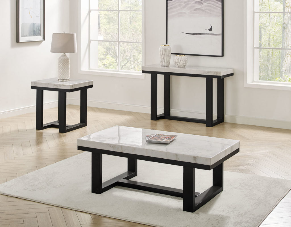 Artemis White Marble Top End Table